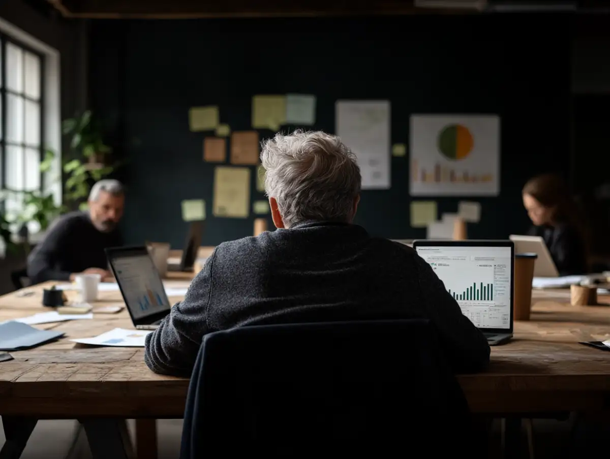 Manager analysiert Kreditangebote im Büro